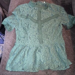 Lace green top